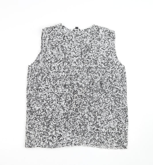 COS Women’s Black Lace Textured Sleeveless Blouse Size 8