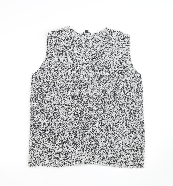 COS Women’s Black Lace Textured Sleeveless Blouse Size 8