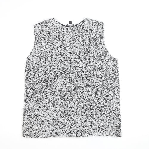 COS Women’s Black Lace Textured Sleeveless Blouse Size 8