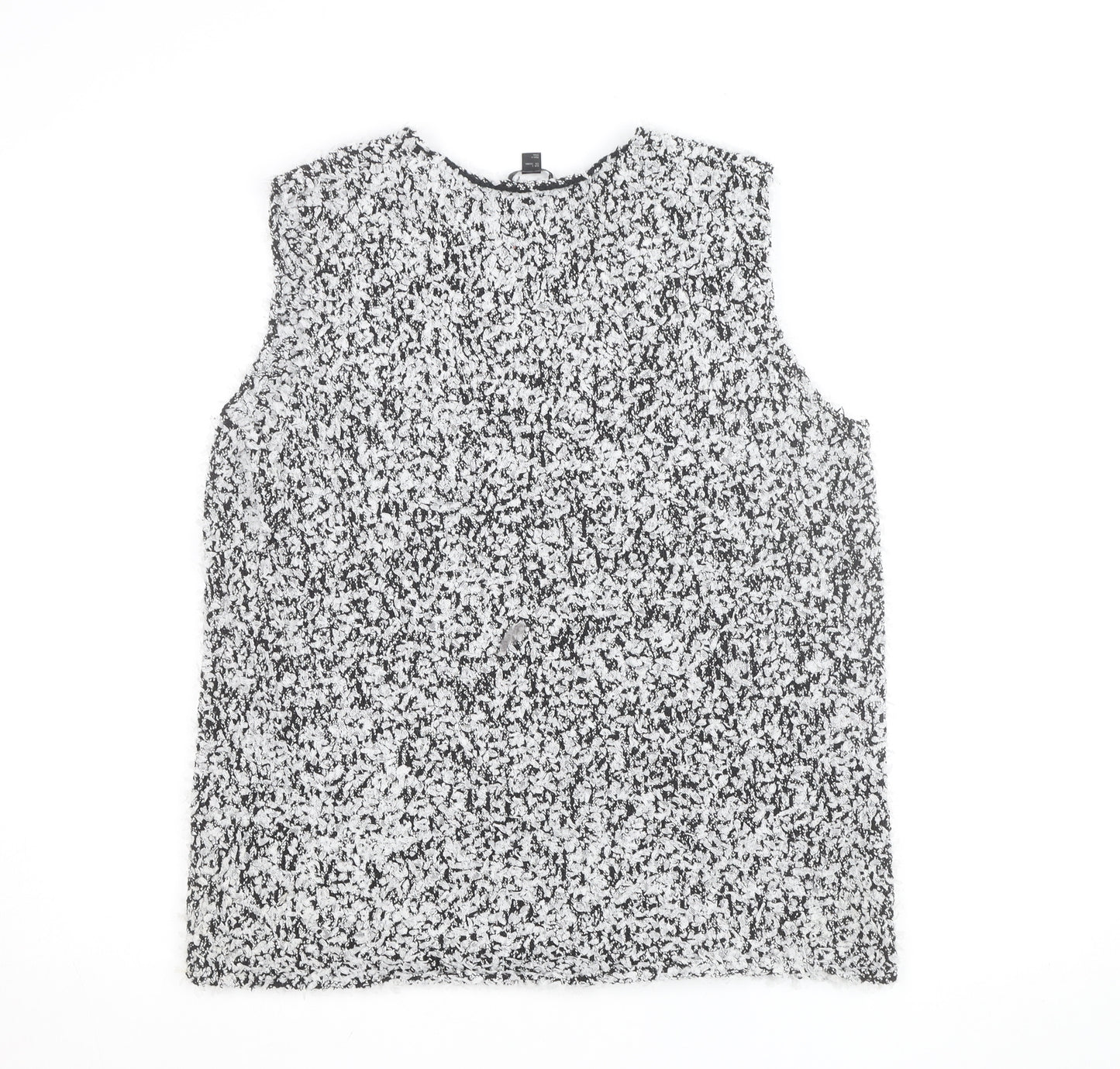 COS Women’s Black Lace Textured Sleeveless Blouse Size 8