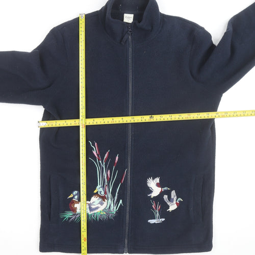 Cotton Traders Womens Blue Size 12 Fleece Full Zip Jacket