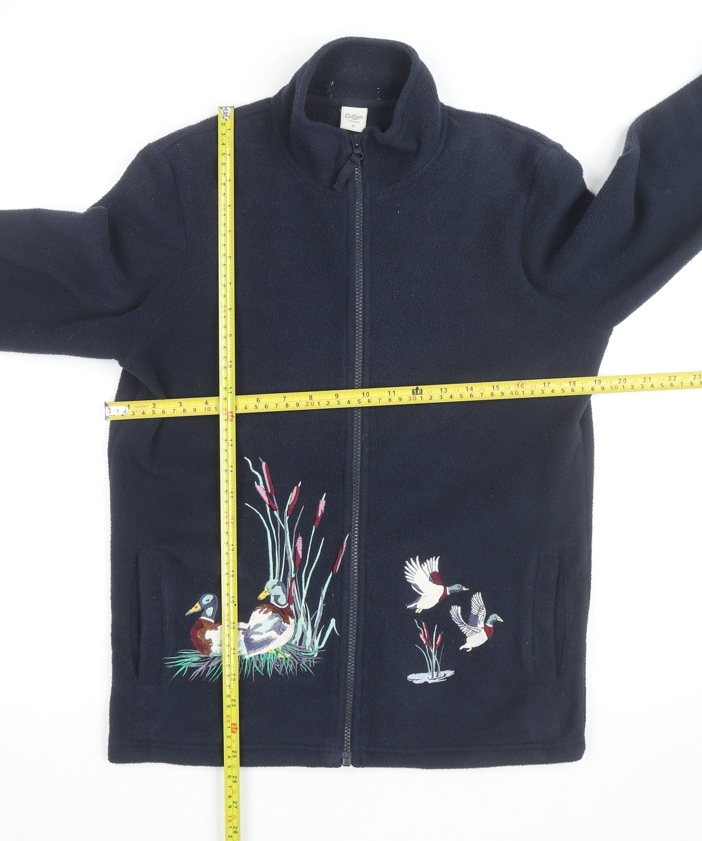 Cotton Traders Womens Blue Size 12 Fleece Full Zip Jacket