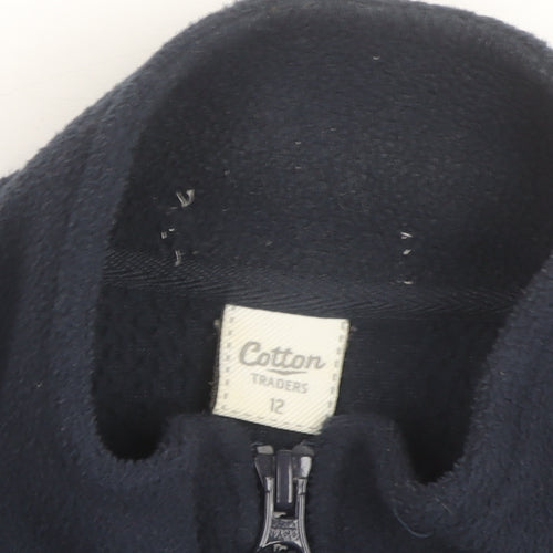 Cotton Traders Womens Blue Size 12 Fleece Full Zip Jacket