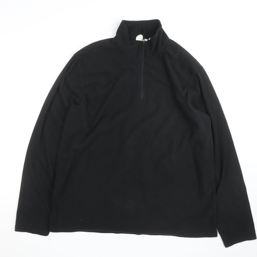 Mountain Warehouse Men's Black L Fleece 1/4 Zip Pullover Jacket