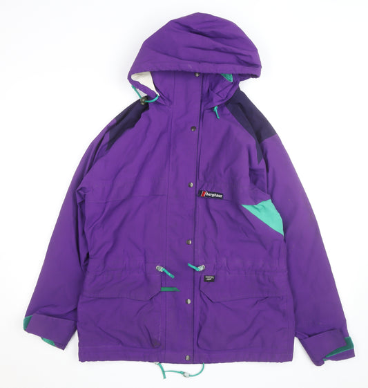 Berghaus Men’s Purple Waterproof 90s Gore-Tex Hooded Jacket L