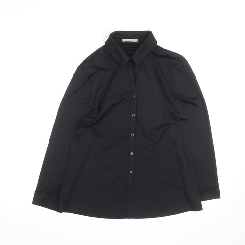 St. Bernard Women's Black Stretch Button-Up Shirt Size 14