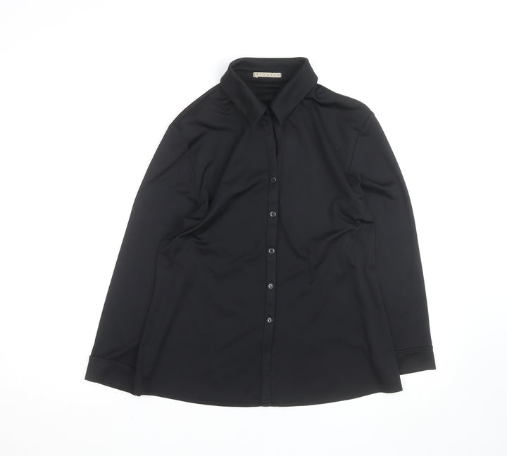 St. Bernard Women's Black Stretch Button-Up Shirt Size 14