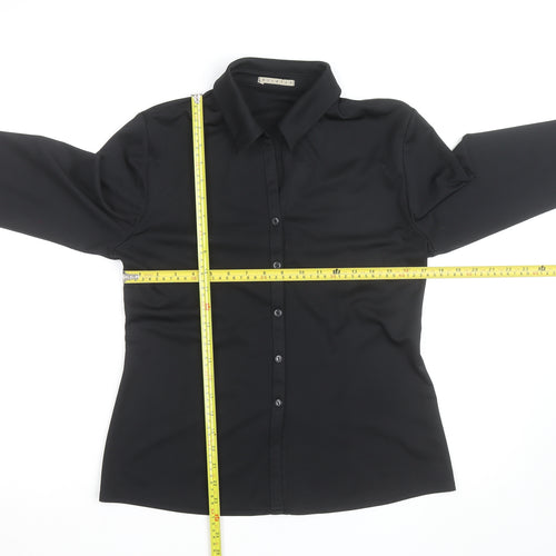 St. Bernard Women's Black Stretch Button-Up Shirt Size 14
