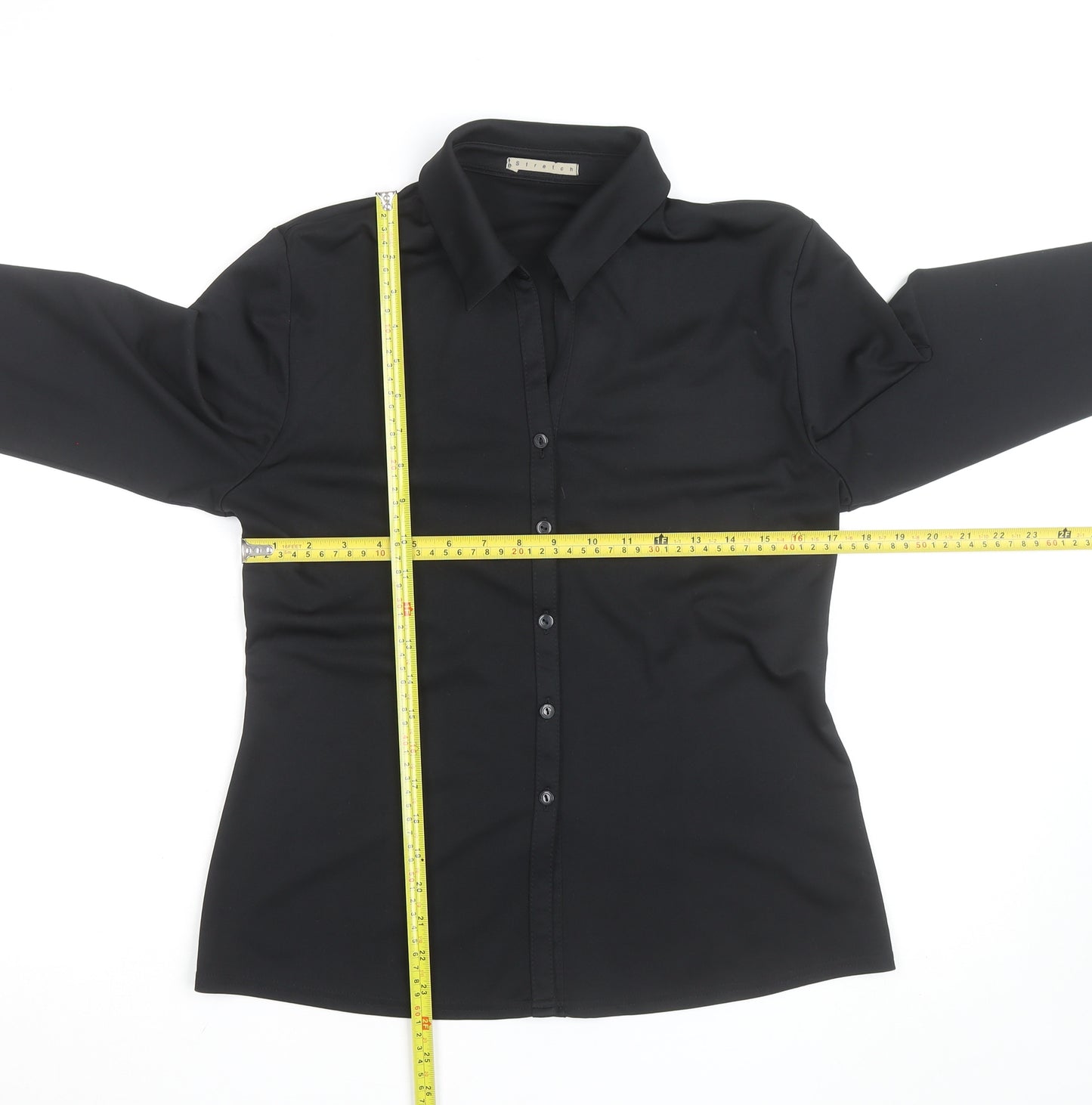 St. Bernard Women's Black Stretch Button-Up Shirt Size 14
