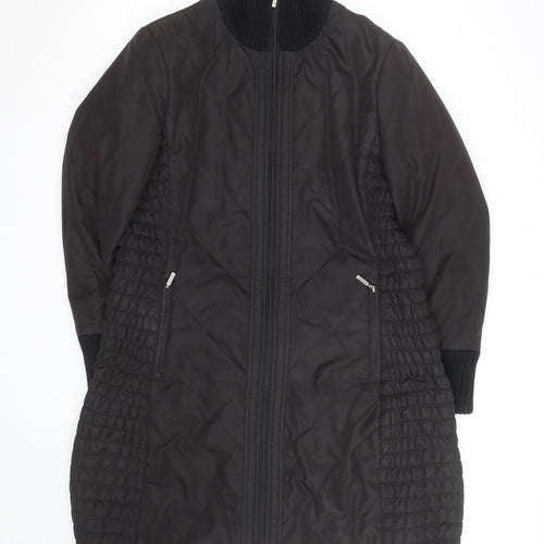 Marks and Spencer Per Una Women's Black Quilted Long Coat Size 14