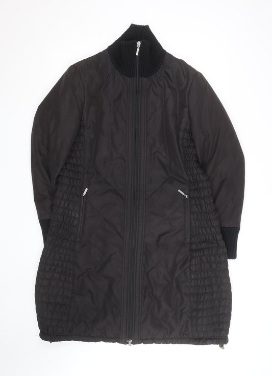 Marks and Spencer Per Una Women's Black Quilted Long Coat Size 14