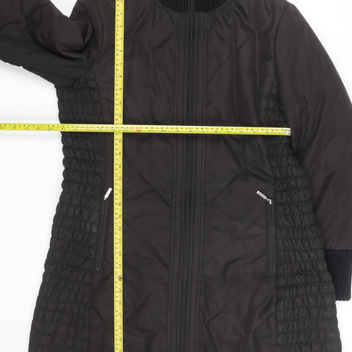 Marks and Spencer Per Una Women's Black Quilted Long Coat Size 14
