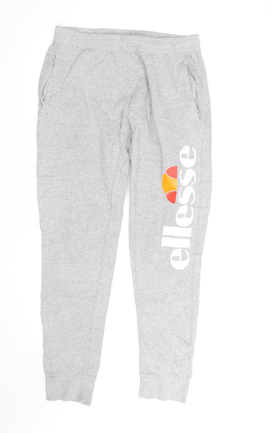 Ellesse Men’s Grey Jogger Sweatpants L Regular Fit Cotton Blend