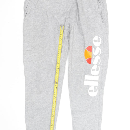 Ellesse Men’s Grey Jogger Sweatpants L Regular Fit Cotton Blend