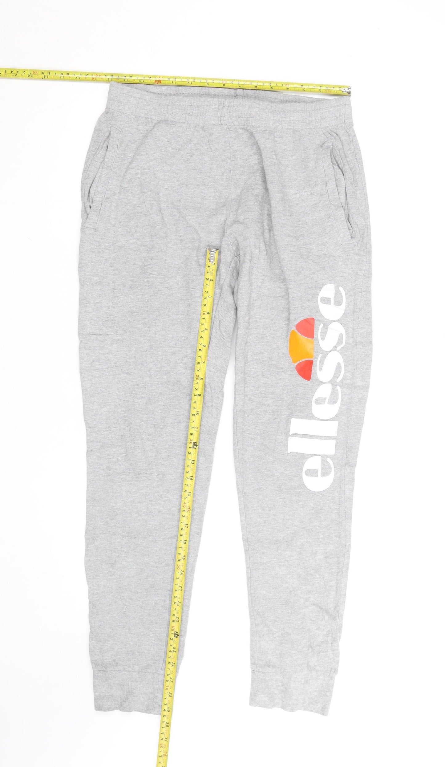 Ellesse Men’s Grey Jogger Sweatpants L Regular Fit Cotton Blend