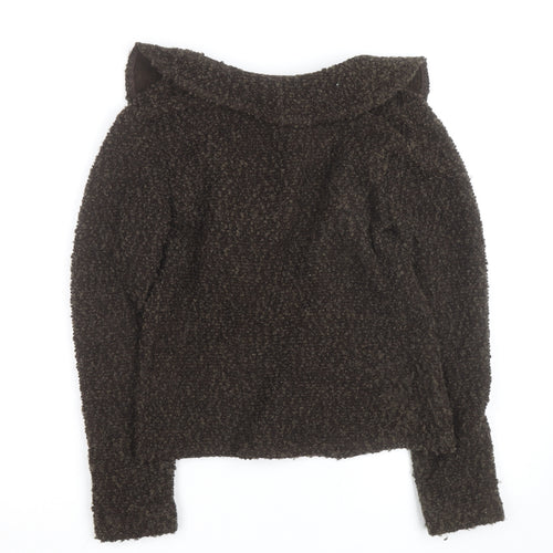 Principles Petite Women Brown Wool Blend Cardigan Size 10