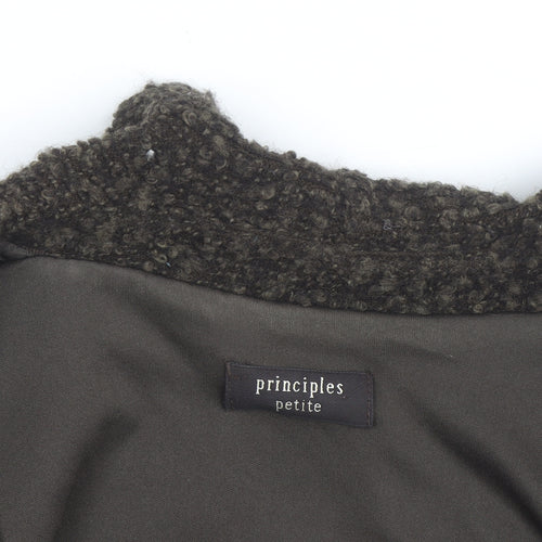 Principles Petite Women Brown Wool Blend Cardigan Size 10