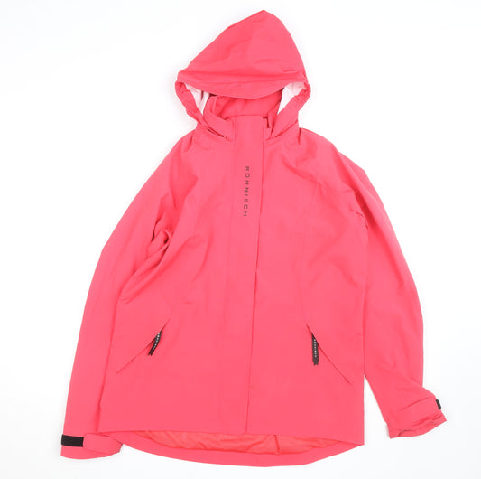 Röhnisch Women Pink Hooded Waterproof Mid-Length Rain Jacket M