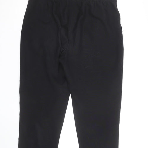 Dixie Women Black Elastic Waist Jersey Straight Trousers Size 12