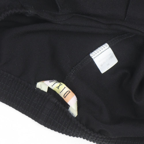 Dixie Women Black Elastic Waist Jersey Straight Trousers Size 12