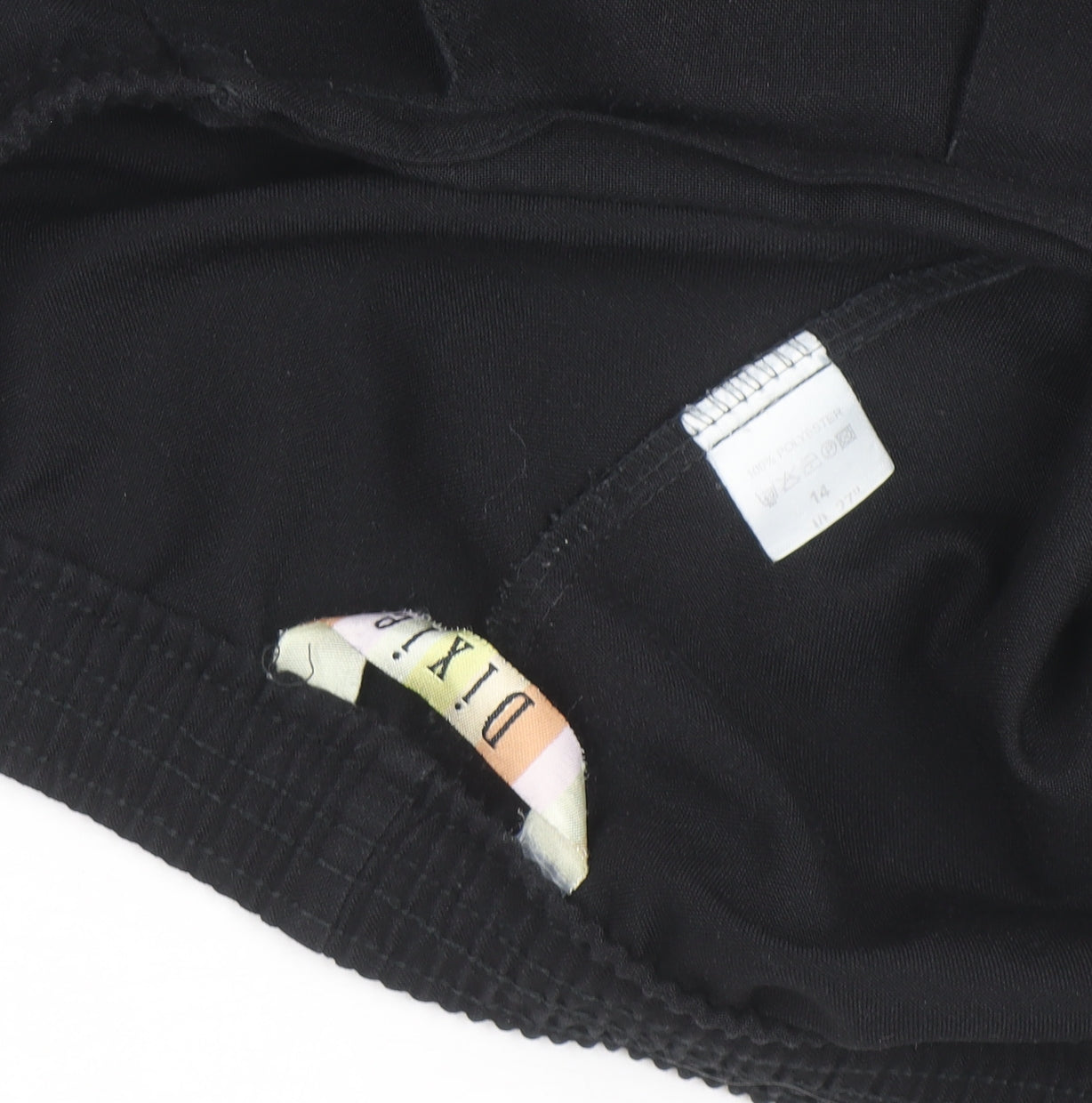 Dixie Women Black Elastic Waist Jersey Straight Trousers Size 12