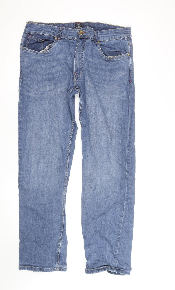 IND/078 Men’s Blue Straight Leg Denim Jeans Size 32 Regular Fit