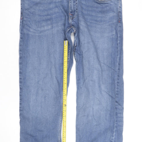 IND/078 Men’s Blue Straight Leg Denim Jeans Size 32 Regular Fit