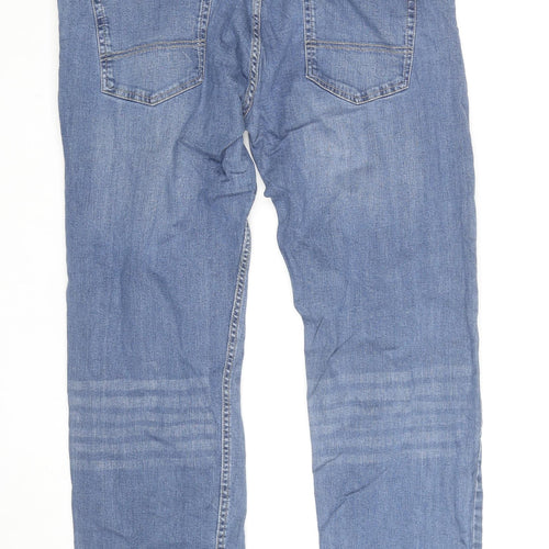 IND/078 Men’s Blue Straight Leg Denim Jeans Size 32 Regular Fit
