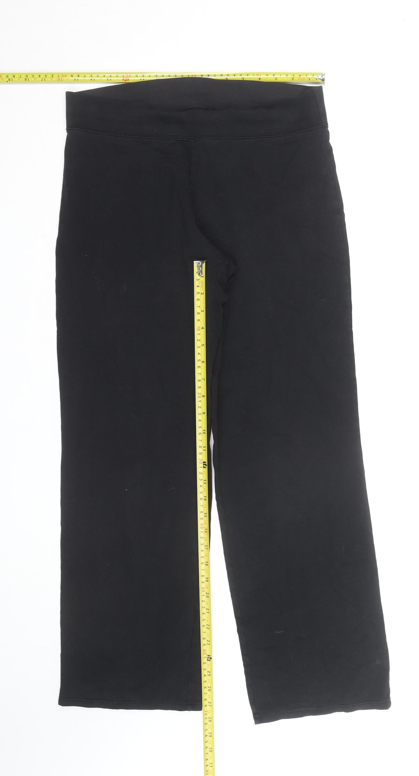Dunnes Stores Women's Black Jersey Stretch Trousers Size 14 Regular