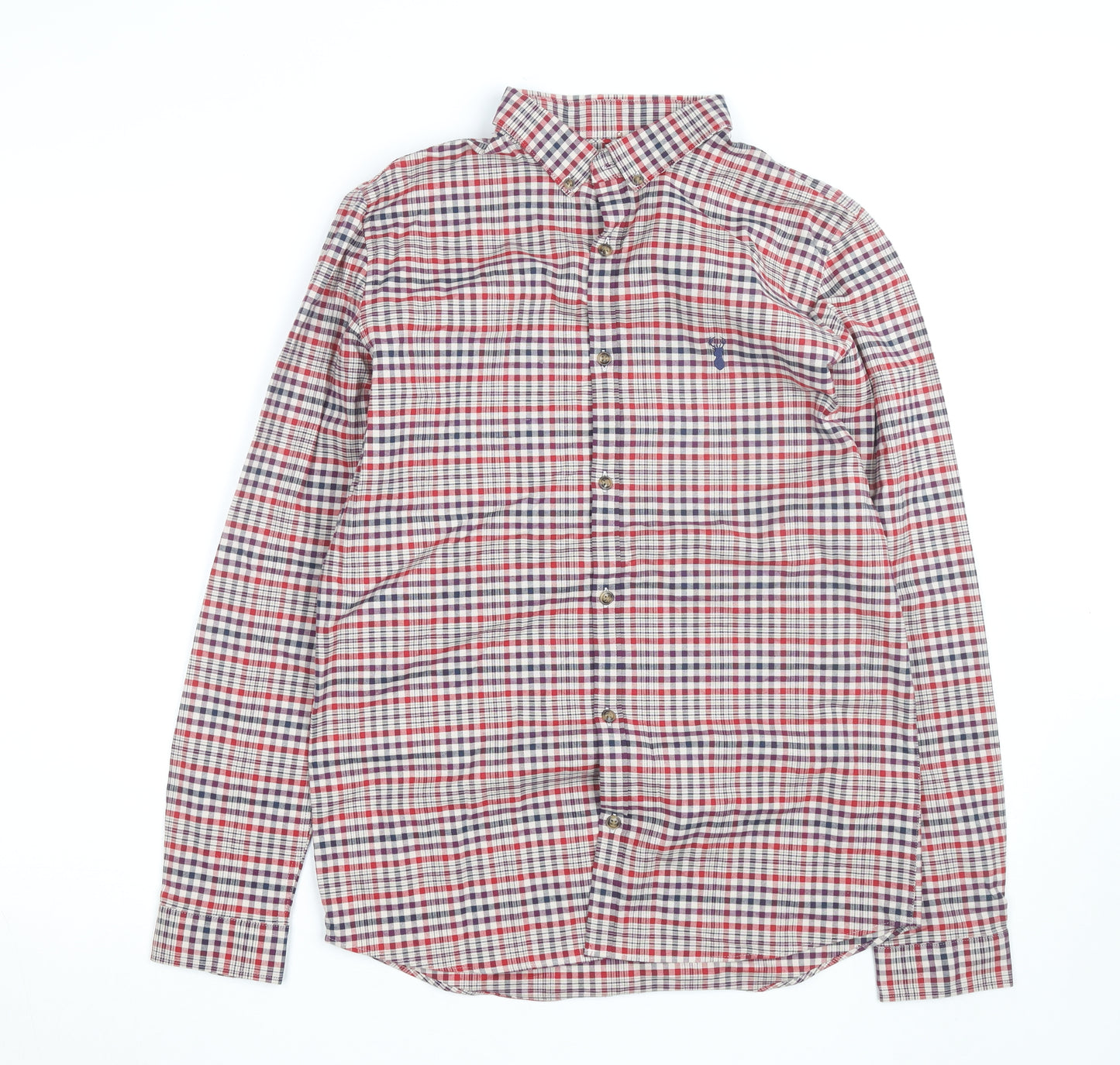 Next Boys Multicoloured Check Button-Up Long Sleeve Shirt 15 Years