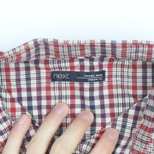 Next Boys Multicoloured Check Button-Up Long Sleeve Shirt 15 Years