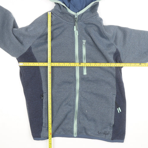 Weird Fish Women's Blue Hooded Fleece Jacket Size 18