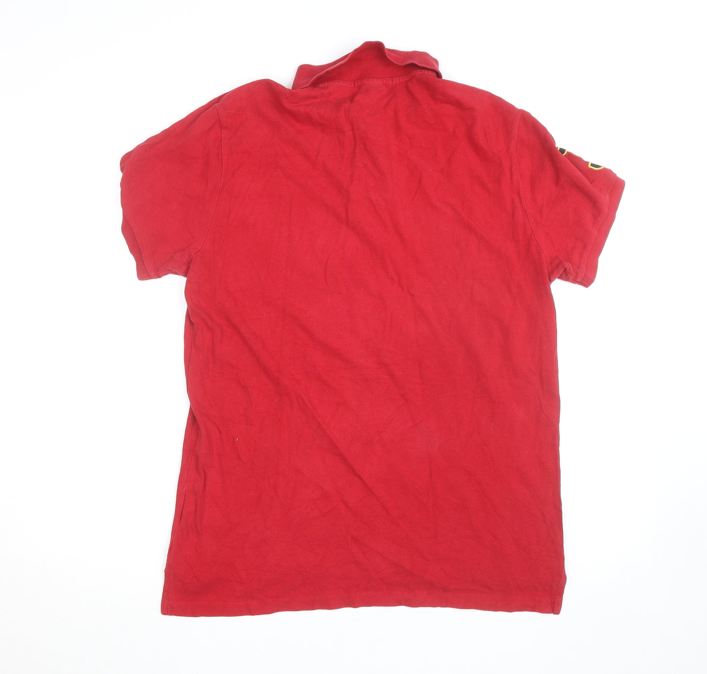 Ralph Lauren Men's Red Slim Fit Polo Shirt Size L Classic Logo