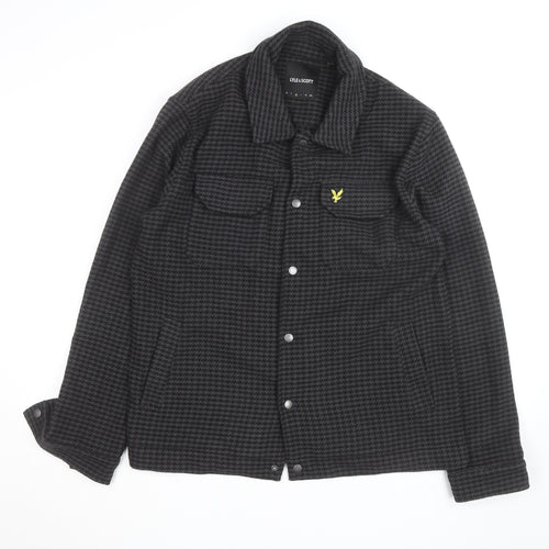Lyle & Scott Men's Grey Houndstooth Wool Jacket Size M Casual