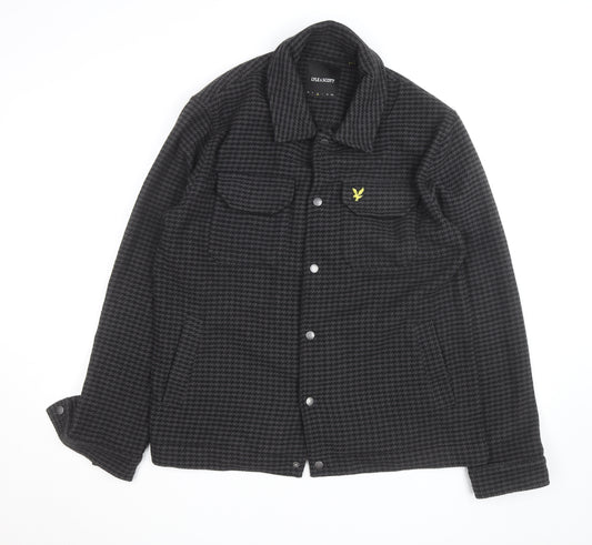 Lyle & Scott Men's Grey Houndstooth Wool Jacket Size M Casual