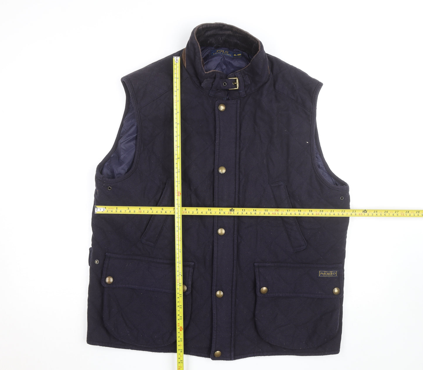 Polo Ralph Lauren Men's Navy Quilted Waistcoat XL Lined Vest
