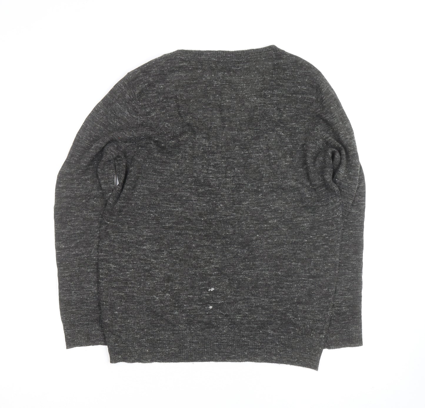 Next Womens Grey V-Neck Wool Blend Jumper Size 12