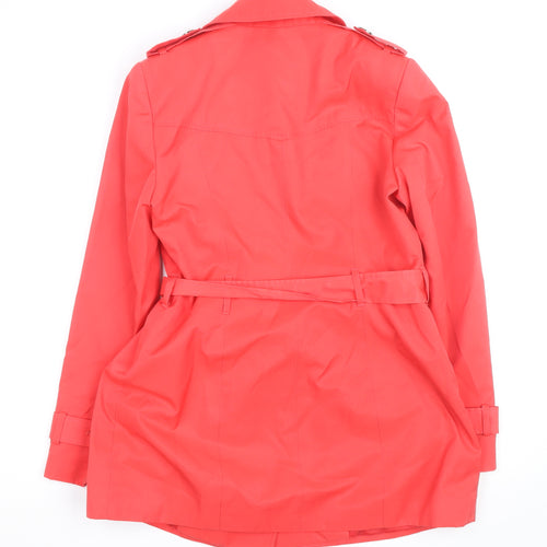 Principles Petite by Ben de Lisi Pink Trench Coat Size 10 Women’s Mid-Length Belted
