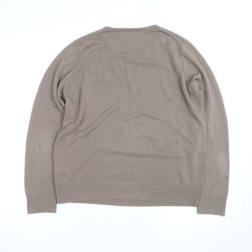 Marks and Spencer Women’s Beige Cotton Crew Neck Jumper Size 14