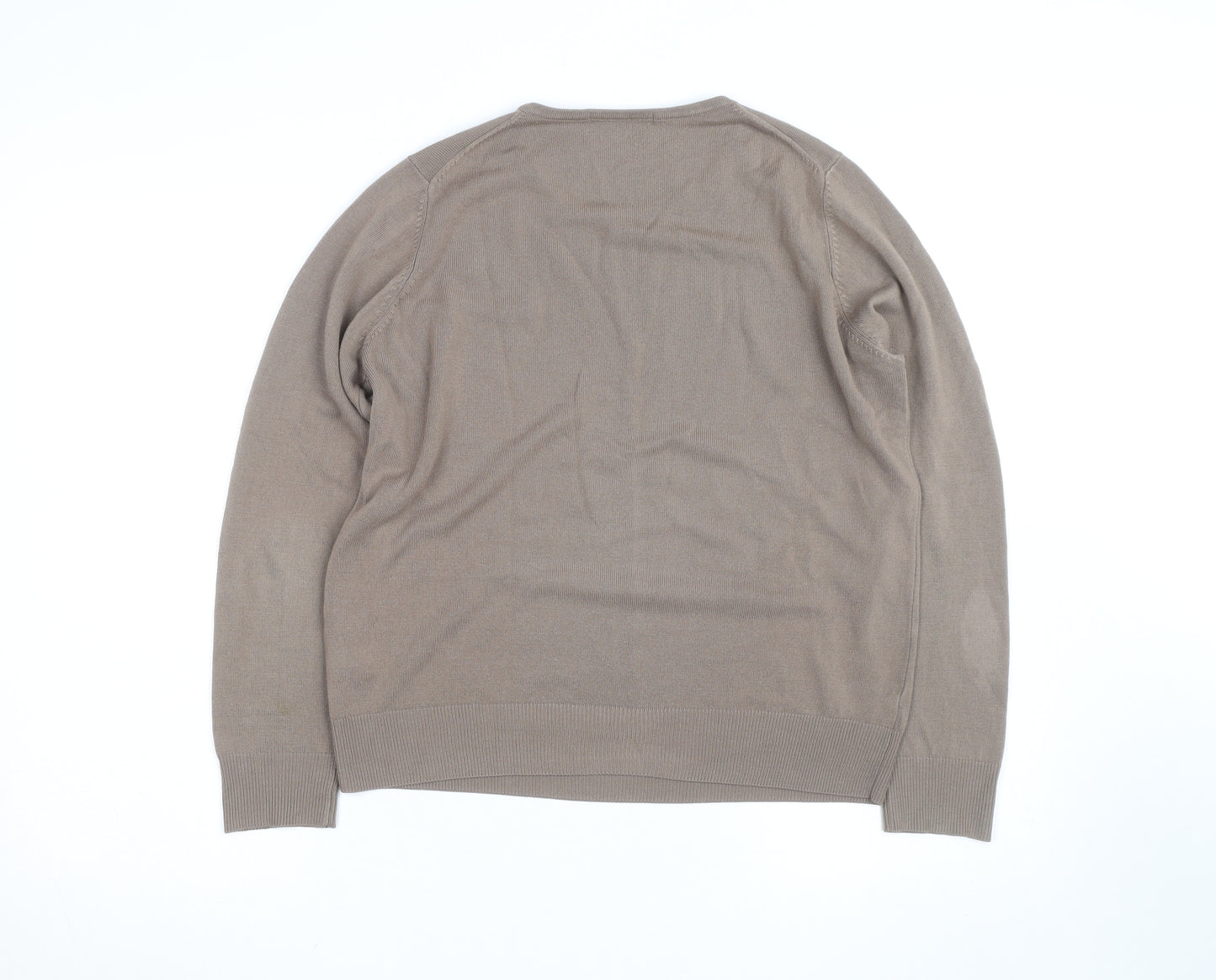Marks and Spencer Women’s Beige Cotton Crew Neck Jumper Size 14