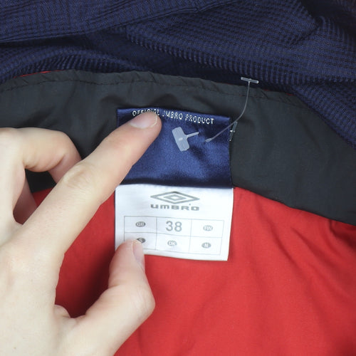 Umbro Men's Red Waterproof Hooded Windbreaker Jacket Size 38