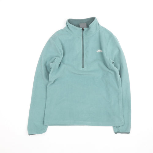 Trespass Teens Green Fleece 1/2 Zip Lightweight Active Jacket 9 Slim