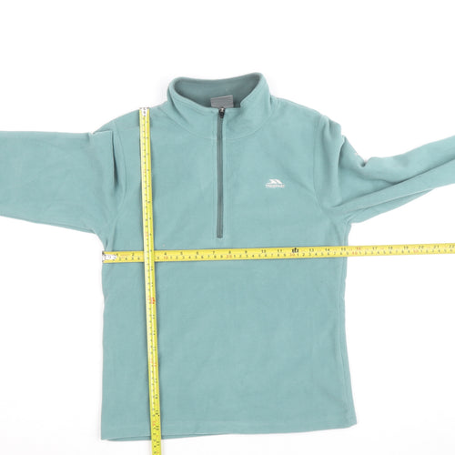 Trespass Teens Green Fleece 1/2 Zip Lightweight Active Jacket 9 Slim