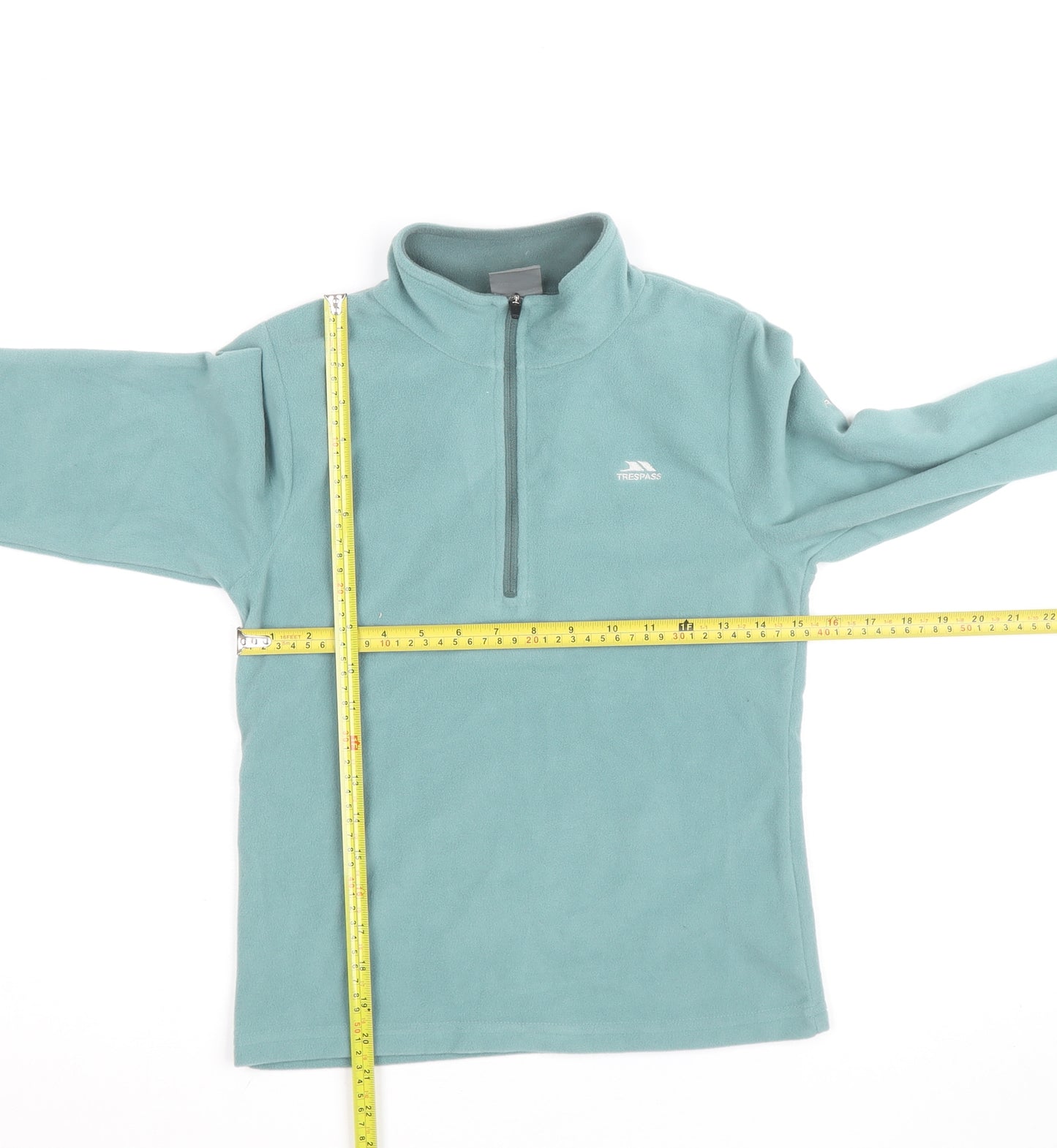 Trespass Teens Green Fleece 1/2 Zip Lightweight Active Jacket 9 Slim