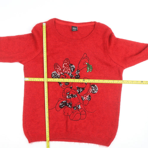 Disney at George Women’s Red Sequin Minnie Mouse Christmas Jumper UK 14