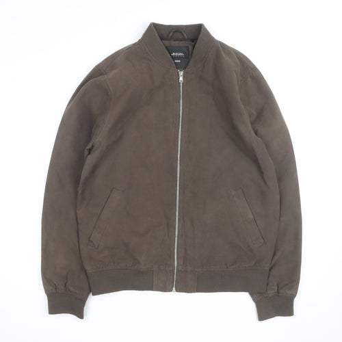 Burton Menswear London Men's Brown Cotton Bomber Jacket Medium