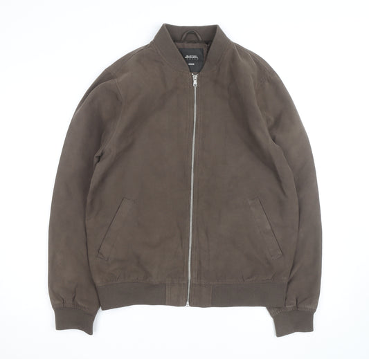 Burton Menswear London Men's Brown Cotton Bomber Jacket Medium