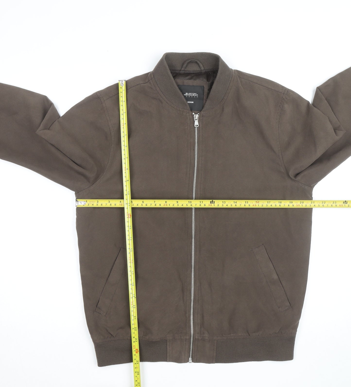 Burton Menswear London Men's Brown Cotton Bomber Jacket Medium