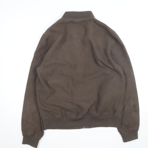 Burton Menswear London Men's Brown Cotton Bomber Jacket Medium