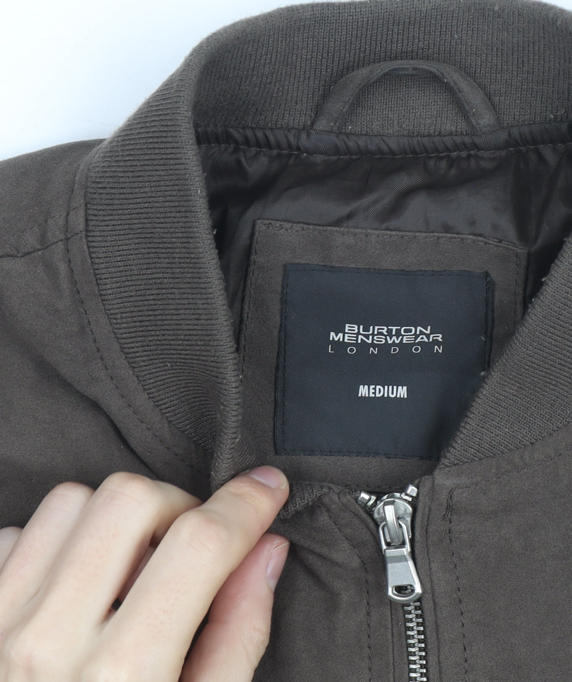 Burton Menswear London Men's Brown Cotton Bomber Jacket Medium